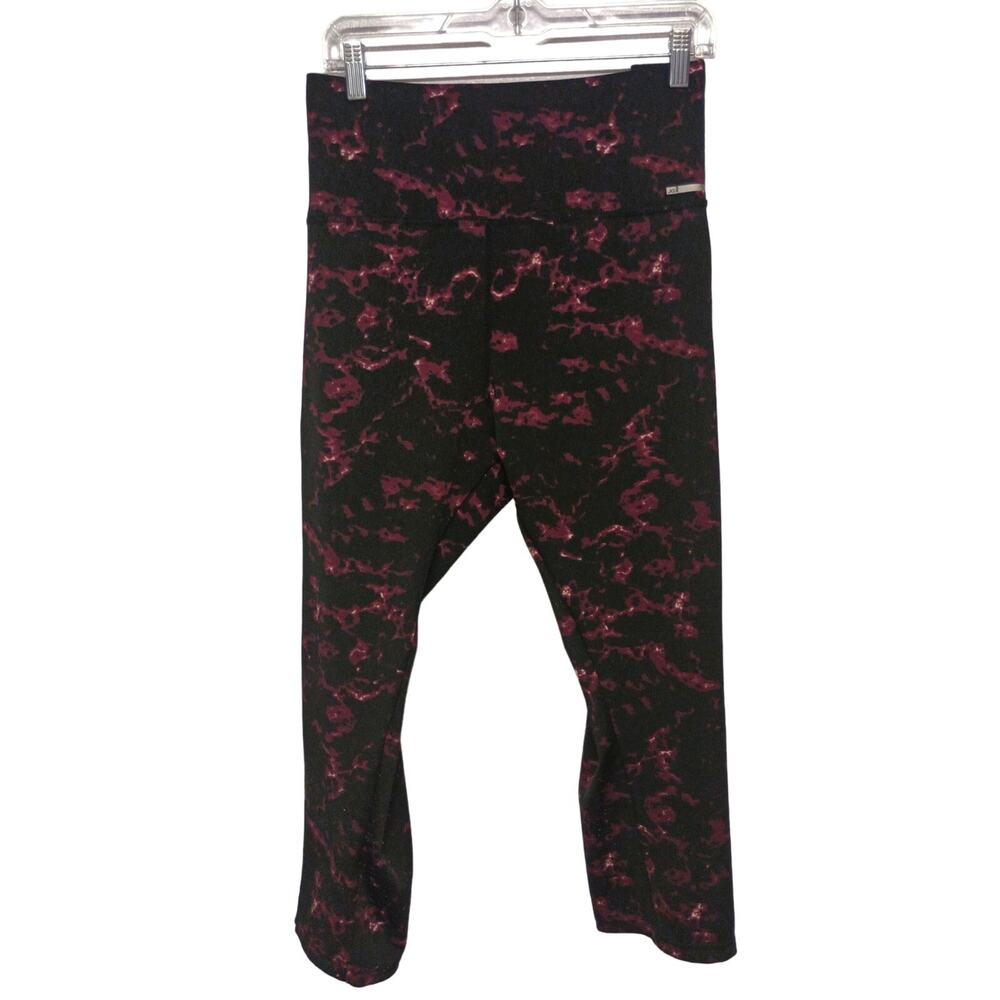 JGX Women’s Plus Size Athletic Leggings 3X | Marbled Black Purple w/ Mesh